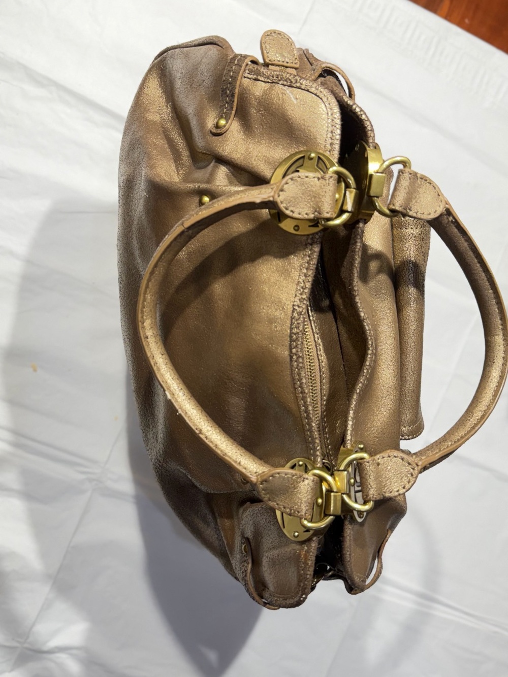 Just Cavalli Metallic Bronze Shoulder Bag - Picture 9 of 14